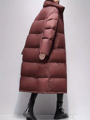 Long Puffer Jacket Winter Warm Stand Collar Activewear