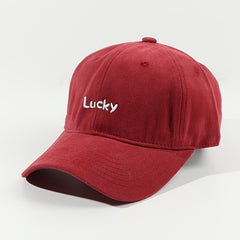 Lucky Label Baseball Cap Solid Cotton Adjustable Lightweight Sports Hat