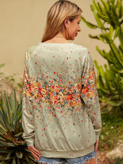 Floral Print Long Sleeve Sweatshirt
