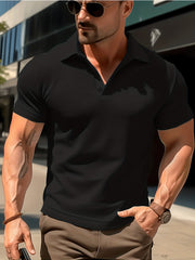 Men's Vintage Lapel Button Up Shirt Casual Stretch for Summer