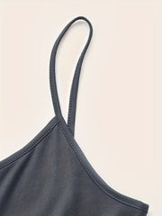 Casual Crew Neck Spaghetti Strap Sleep Dress