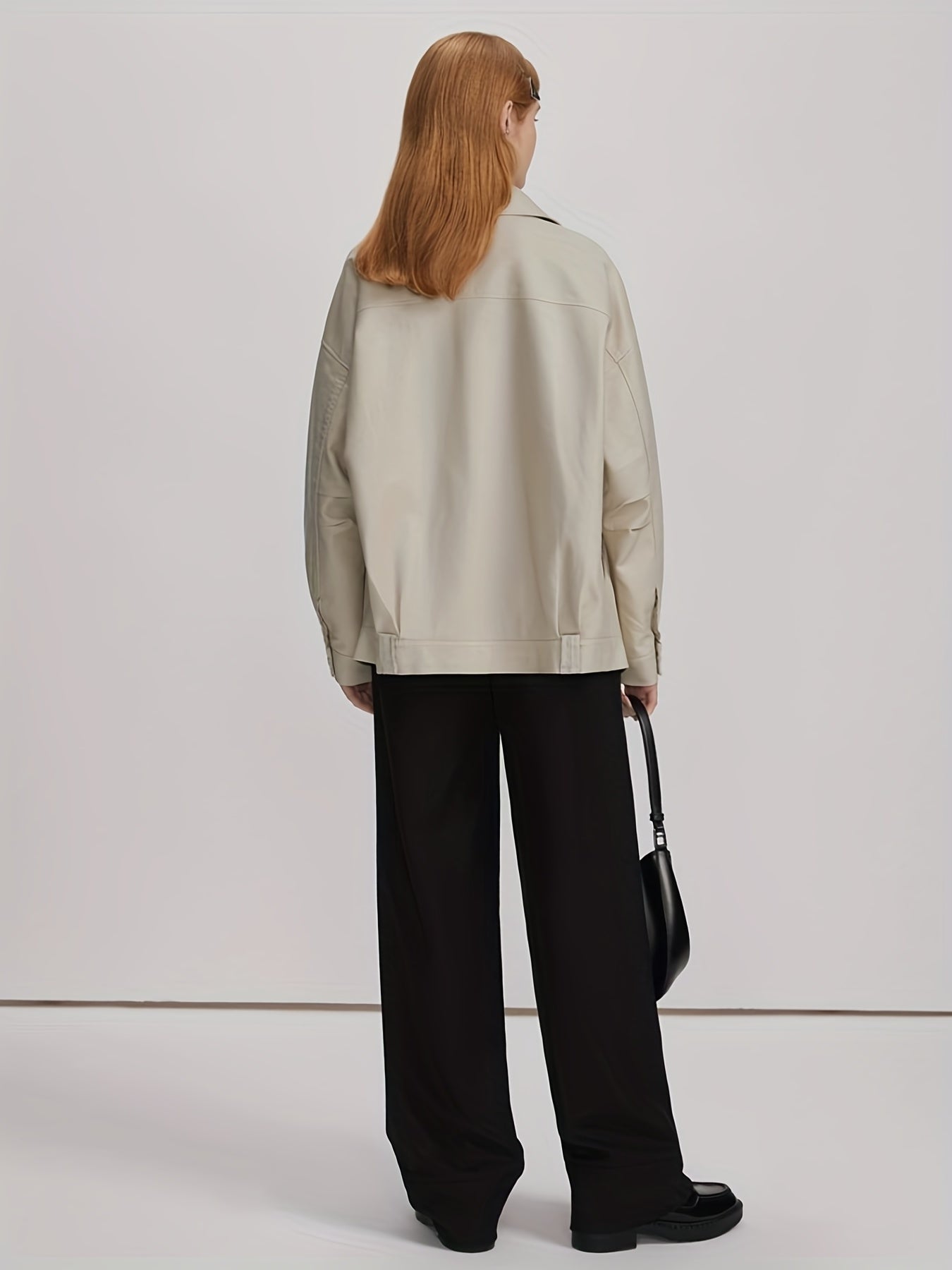 Solid Drop Shoulder Jacket Casual for Fall & Winter