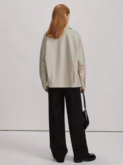 Solid Drop Shoulder Jacket Casual for Fall & Winter