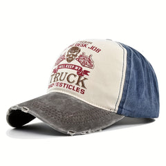 Creative Graffiti Print Baseball Cap Washed Distressed Hat