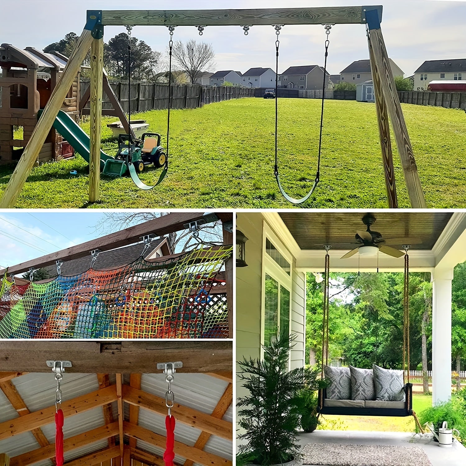 Heavy Duty Swing Hardware Lock Hook for Porch Patio Playground