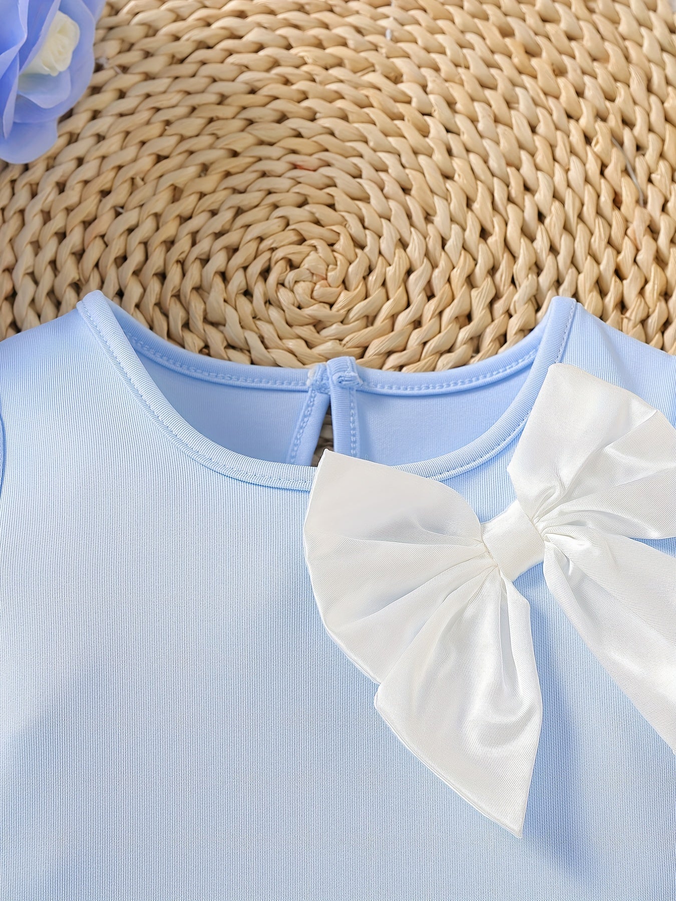 Baby Girls Block Bow Pleated Dress Princess Dress