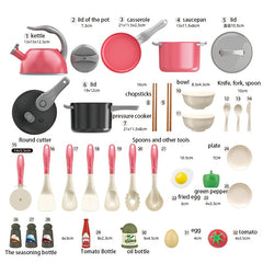 32pcs Kids Play Kitchen Cooking Pans Toys for Boys and Girls