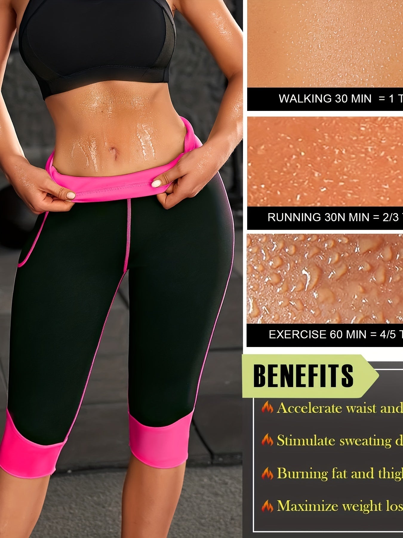 Neoprene Sauna Leggings Sweat Shorts with Phone Pockets