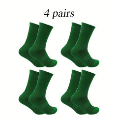 4 Pairs Non Slip Football Socks Breathable Crew Outdoor Sports Soccer Socks