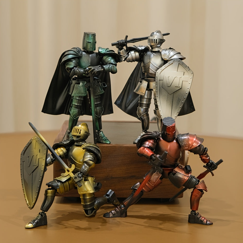 Movable Medieval Knight Figure w/ Weapon Accessories Shield & Helmet 4 Colors