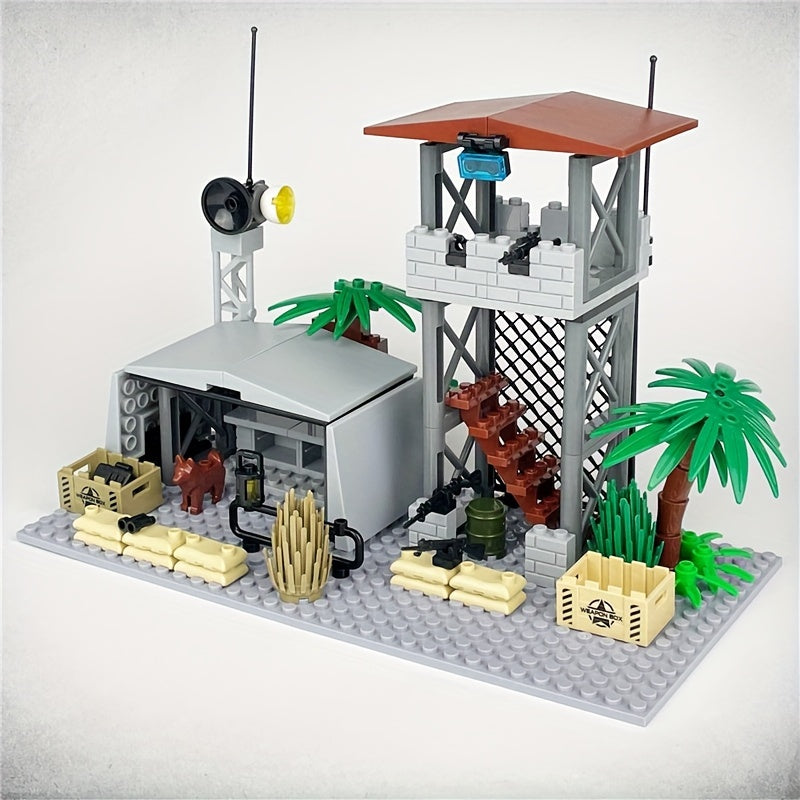 City Military Guard Tower Building Blocks Field Command Post Toys