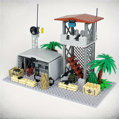 City Military Guard Tower Building Blocks Field Command Post Toys