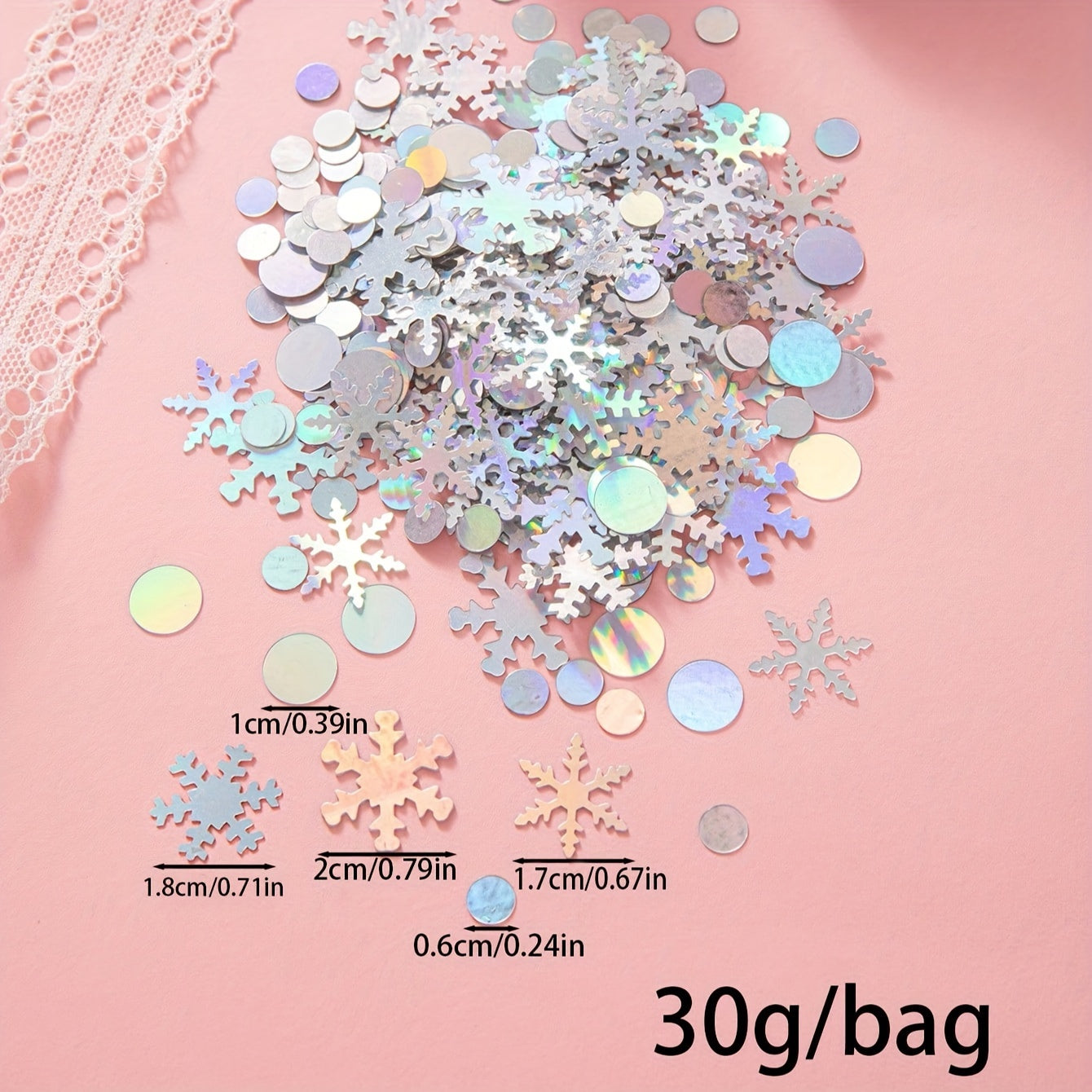30g Desktop Snowflakes Decor Wedding Party Christmas Halloween Confetti