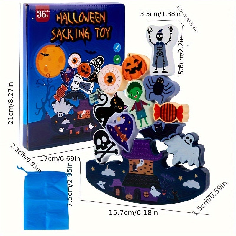 Halloween Wooden Building Blocks Toy for Kids