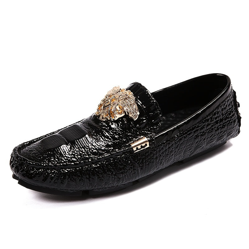Men's Metallic Decor Loafer Shoes Non slip Driving Shoes
