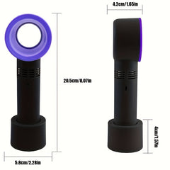 Mini Bladeless Fan USB Rechargeable Portable Handheld Cooler 3 Speed Foldable