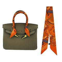 Boho Dotted Print Skinny Scarf Long Ribbon Neckerchief Satin