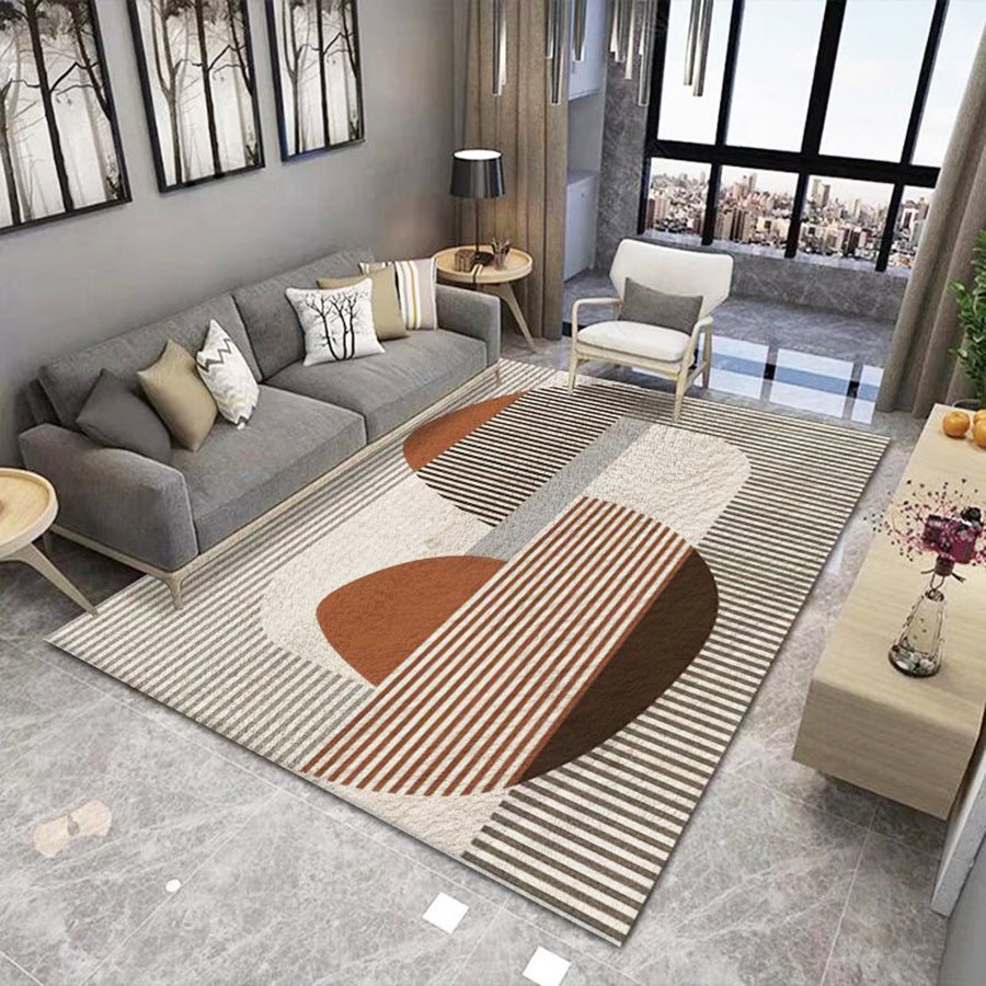 Soft Faux Cashmere Area Rug Non-slip TPR Base Modern Design
