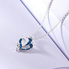 Dolphin Decor Heart Pendant Necklace - Party Gift For Girls