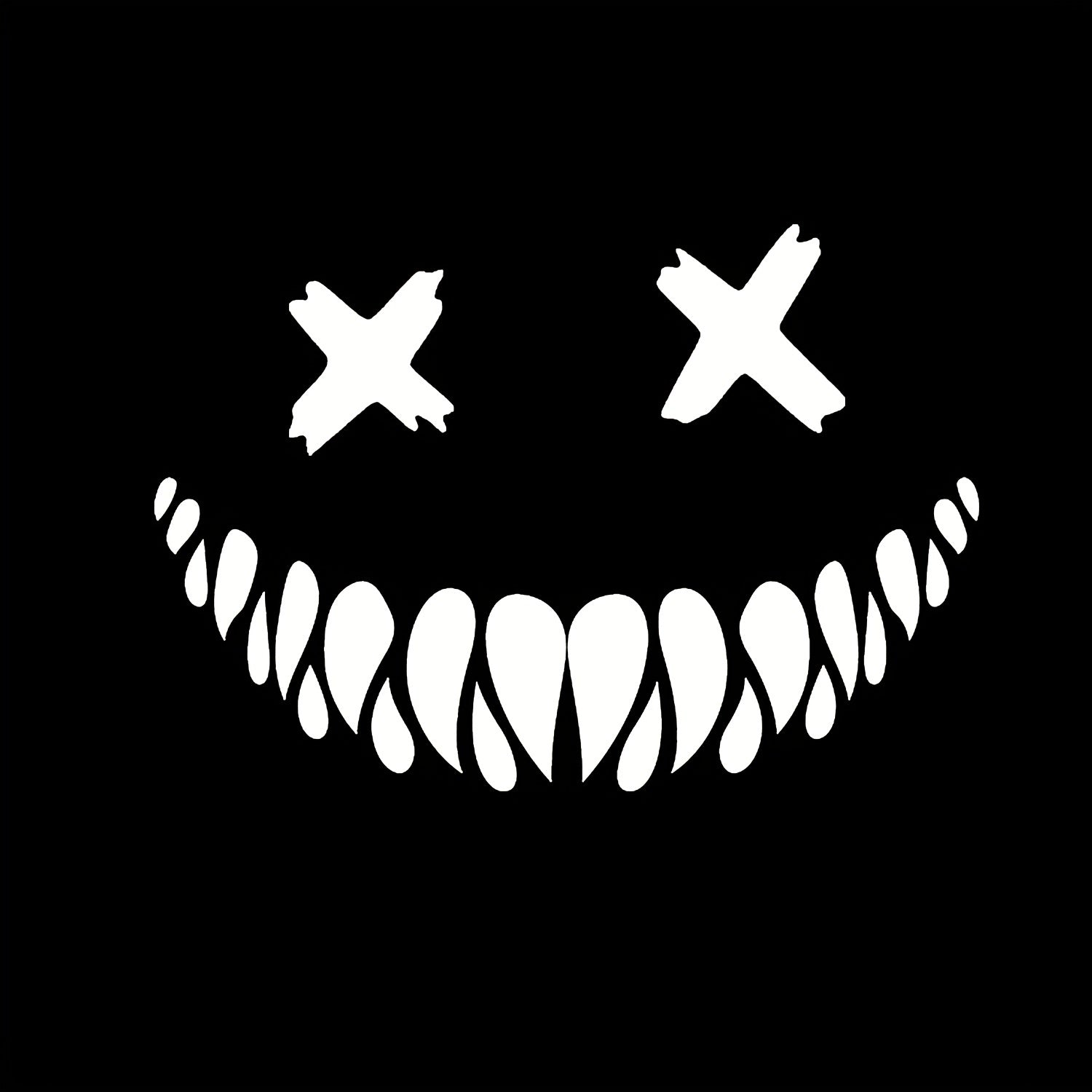 Skull Teeth Helmet Sticker Reflective Waterproof Halloween Stickers