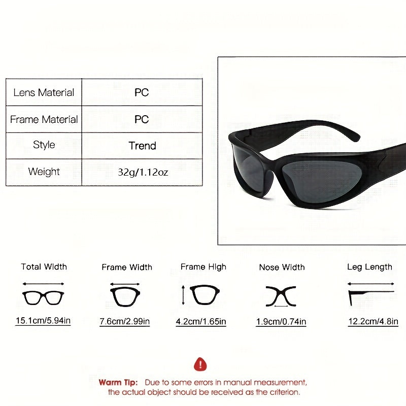 Y2K Oval Wrap Sunglasses for Men Women