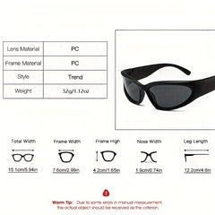 Y2K Oval Wrap Sunglasses for Men Women
