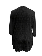 Eyelet Embroidered Cardigan Three Quarter Sleeve Cover Up