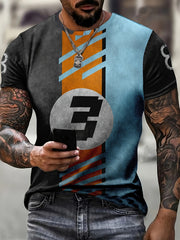 3D Print Men's Round Neck Tee Shirt for Summer