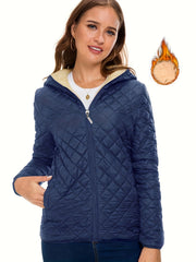Fleece Quilted Jacket Women's Casual Sports Warm Jacket