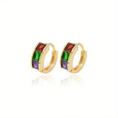 CZ Decor Hoop Earrings For Kids - Holiday Party Gift