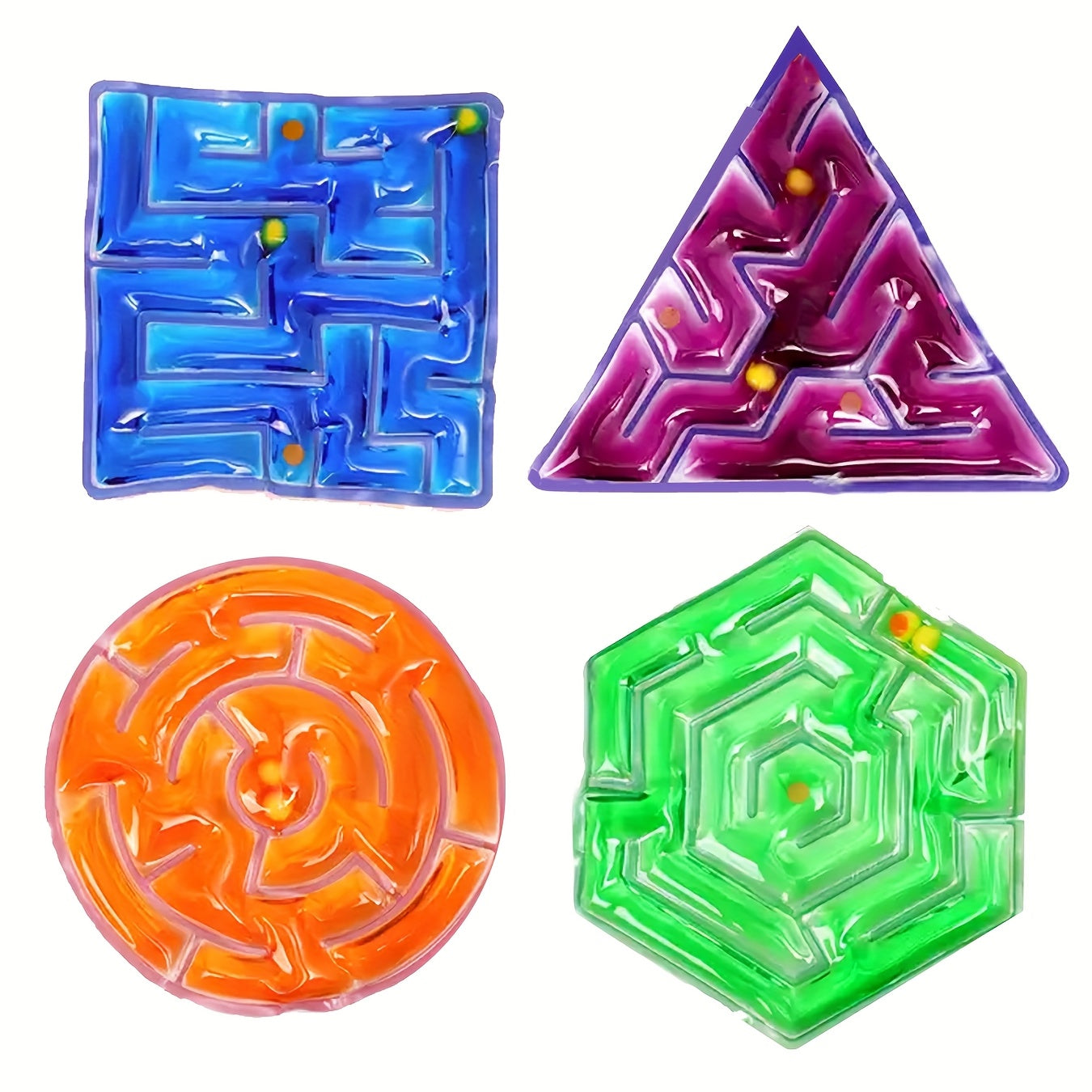 4pcs Colorful PVC Gel Filled Mazes Sensory Toys for Kids