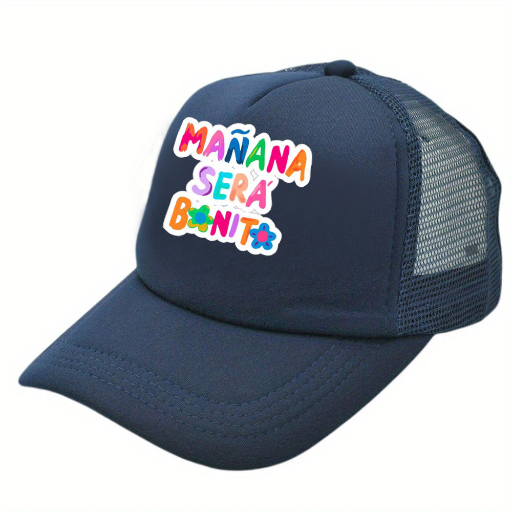 Colorful Letter Print Trucker Hat Y2K Baseball Cap Mesh Sunshade Dad Hats