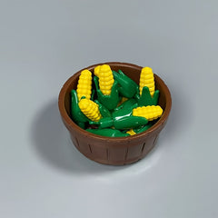Small Building Blocks Food Play Corn Toy Basket Accessories