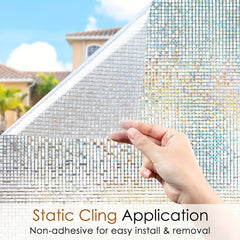 Frosted Mosaic Grid Privacy Glass Window Film
