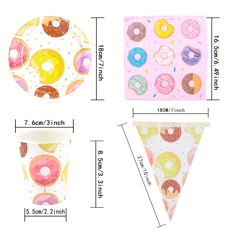Donut Birthday Party Decorations Banner Plates Supplies For 10 Guests