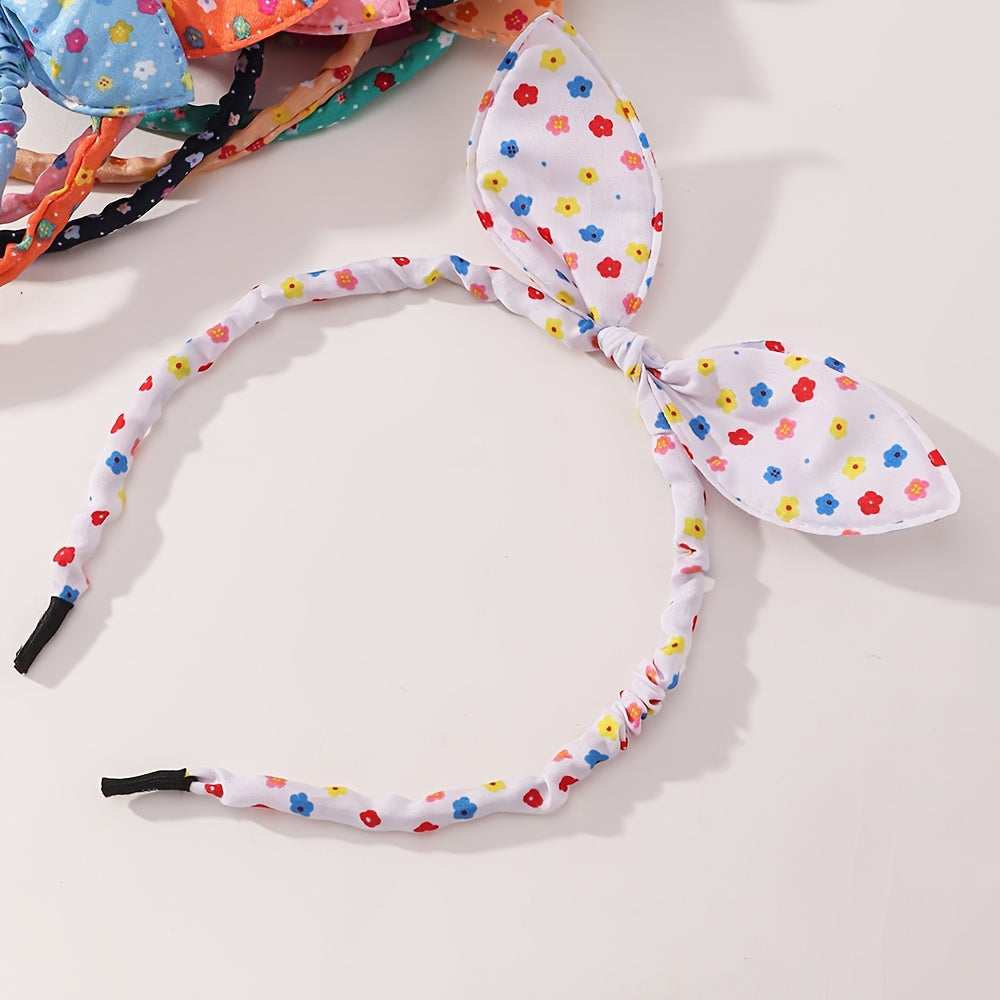 8pcs Baby Girls Leaf Pattern Bowknot Hair Hoop Headwear Hair Accessories