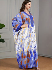 Boho Abaya Dress Women's Plus Tie Dye & Marble Print