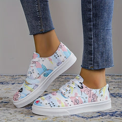 Graffiti Pattern Flat Shoes for Women - Non Slip Board Shoes