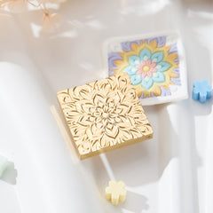Brass Square Paint Seal Cat Window Bat Plant Flower Pattern Wax Sealing Tool