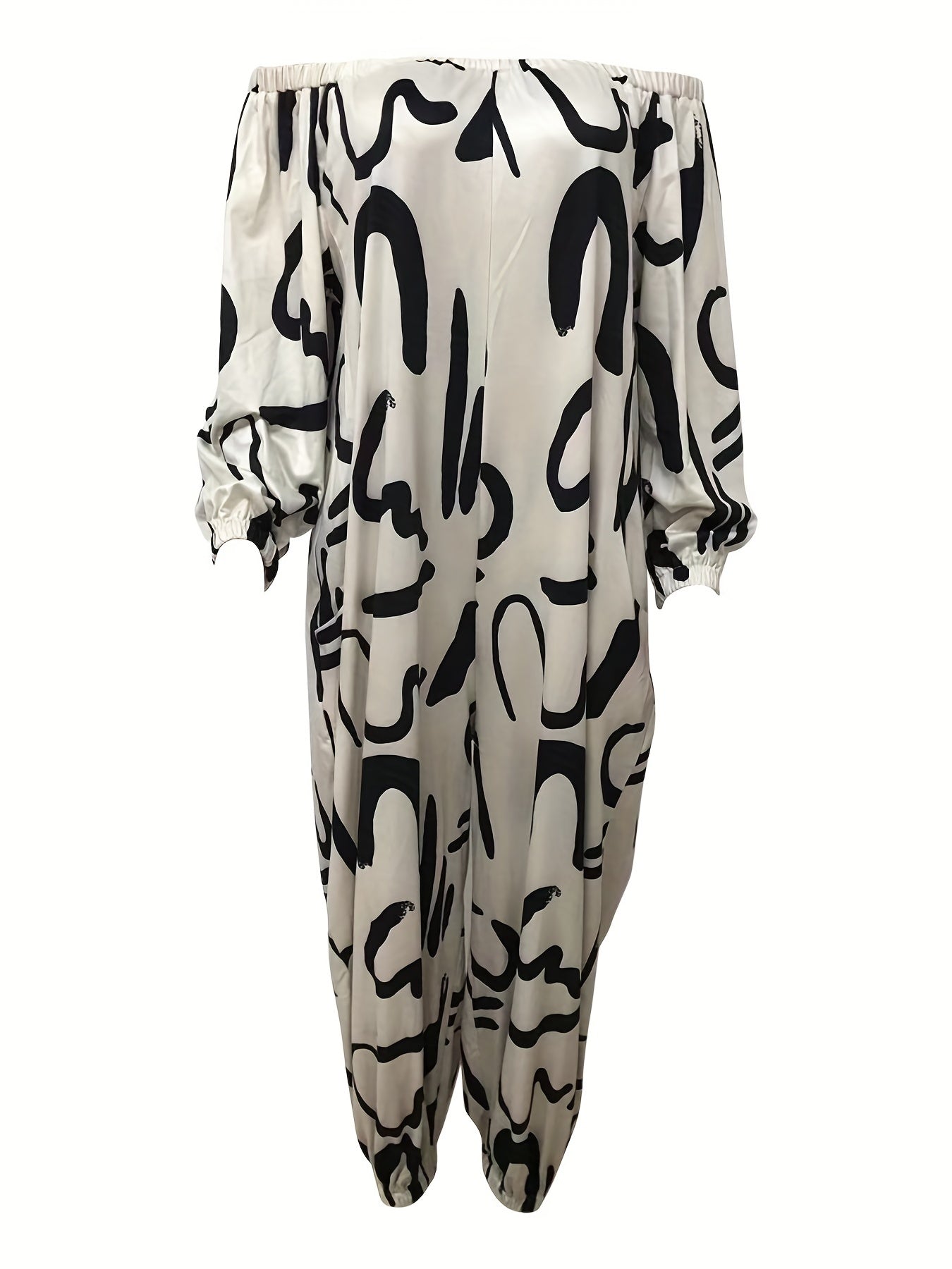 Camo Print Jumpsuit Off Shoulder Long Sleeve Women's Clothing
