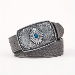 Retro Style High Embossed Big Eye Pattern Buckle Men's Belt