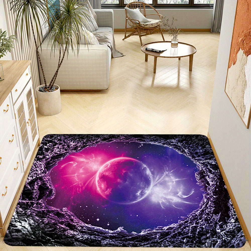 Soft and Waterproof 3D Flannel Kitchen Floor Mat Non-slip Rug