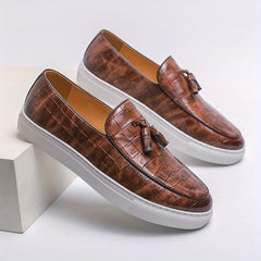Women's Tassel Loafers Plaid Slip On Shoes Comfortable Walking Shoes