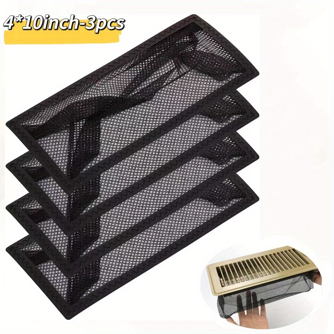 3pcs Floor Register Mesh Trap Filters Vent Cover Screen