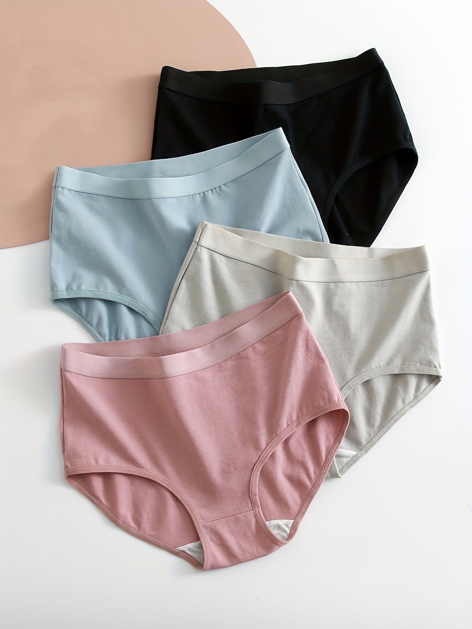 4pcs Comfy High Waist Briefs Women's Lingerie