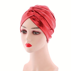Pleated Turban Cap Elastic Head Wrap Lightweight Beanie Hijab Hats