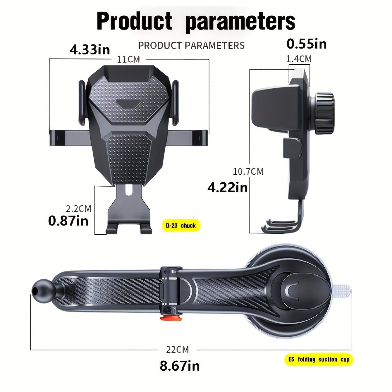 Universal Car Phone Mount Holder for Dashboard & Windshield