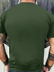 Flag Pattern Print Men's Short Sleeve T-shirt