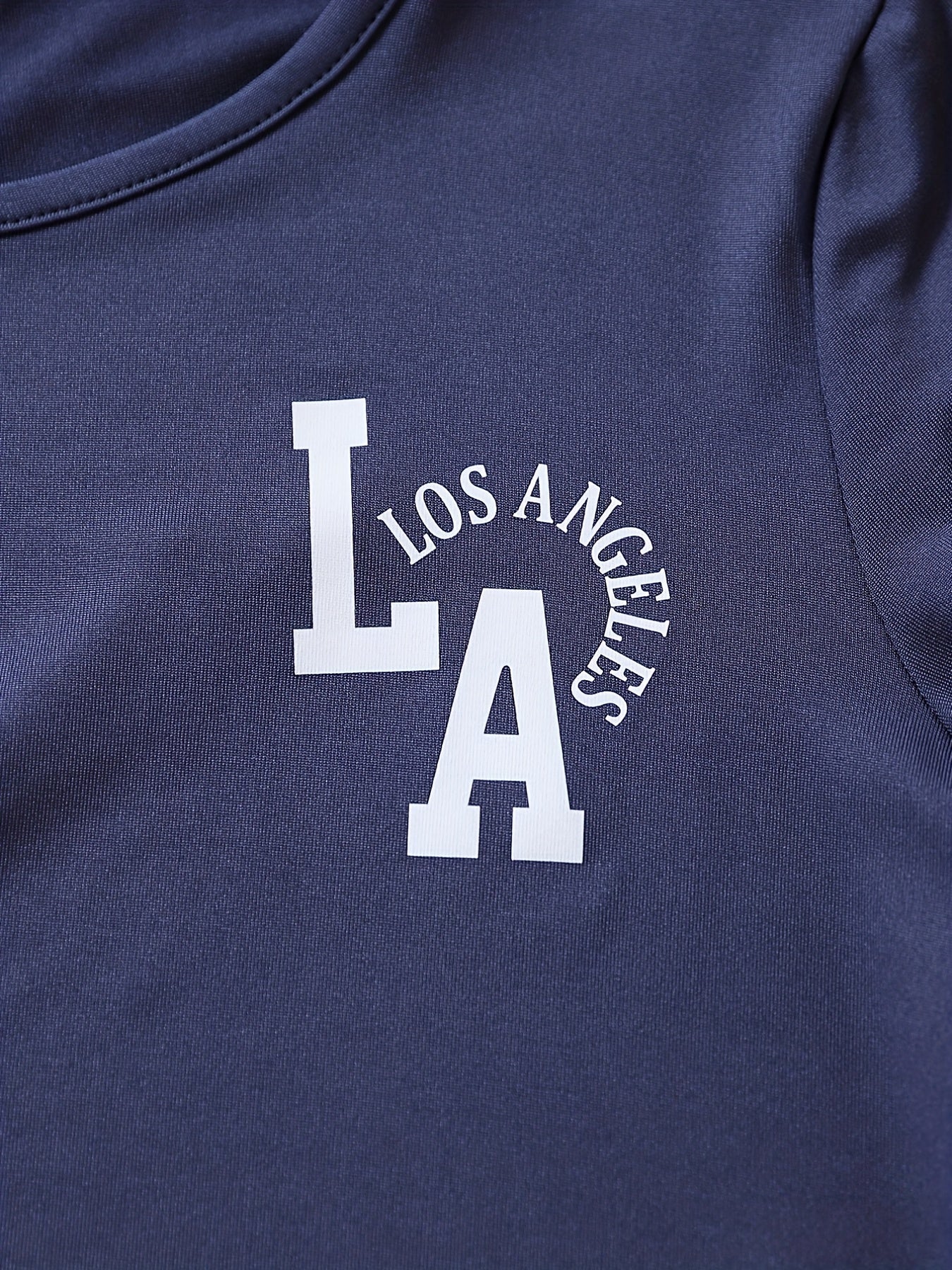3pcs Boys LOS ANGELES Graphic Print T shirt&Shorts Set