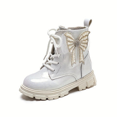 Butterfly Zipper Girls Lightweight Non Slip Boots For Indoor Outdoor